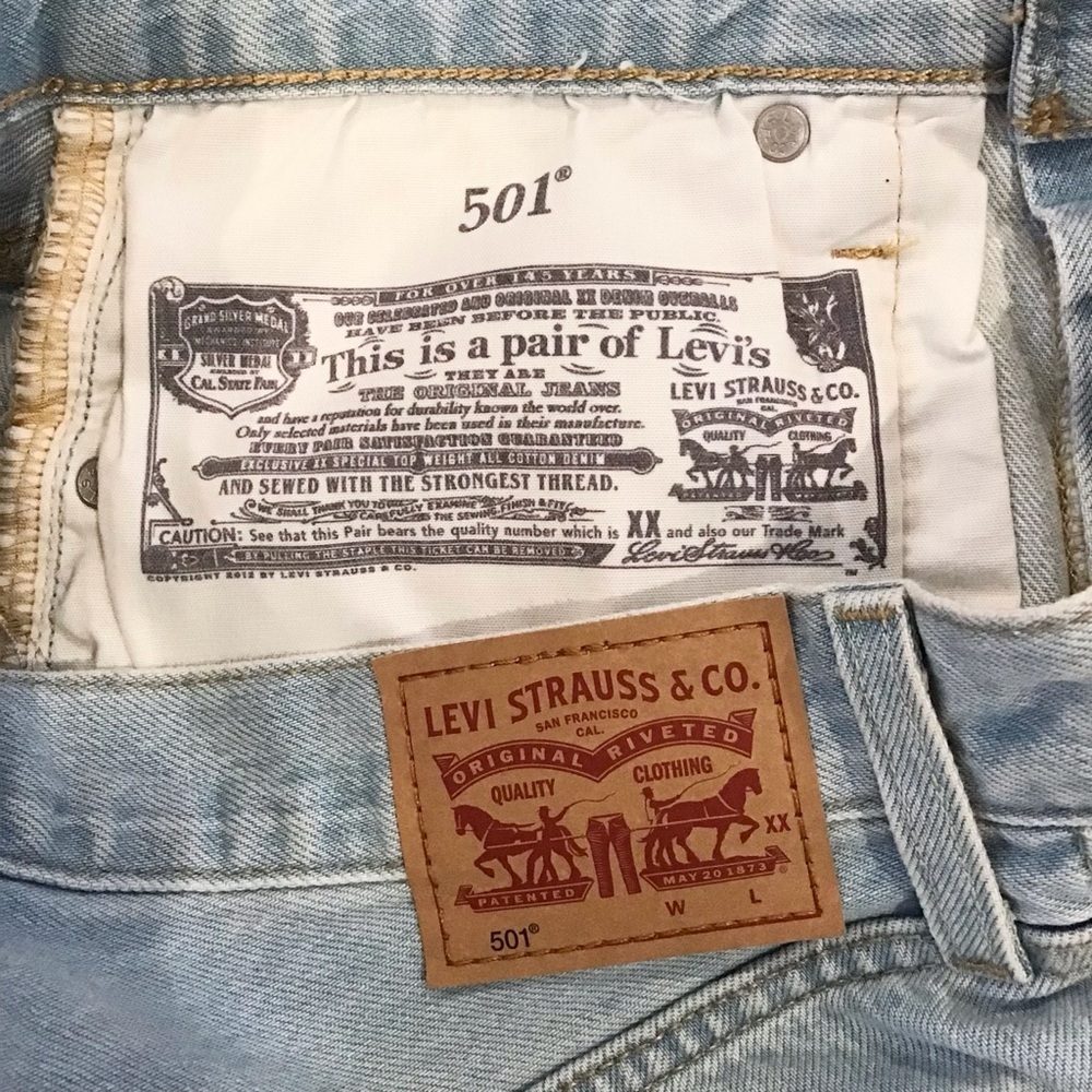 Levi’s 501 W28 (US 6/7) Denim Womens Shorts Irregular High Rise Luxor 56327-0113 - Picture 8 of 13